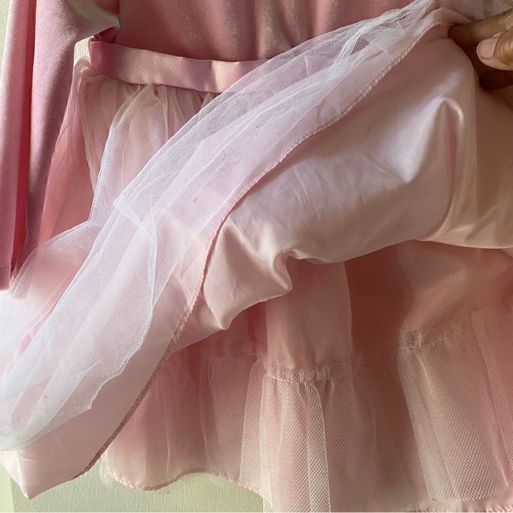 -🌸🧚🏽♂️ “BONNIE BABY” pink velvet, faux furcollar, dress sz 18 months - Picture 3 of 6
